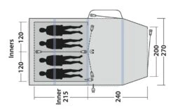 Outwell Rosedale 4PA Air Tent -Outwell Sales 111178 rosedale 4pa drawing floorplan3