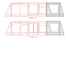 Outdoor Revolution Airedale 7.0SE / 9.0SE Front Porch Extension -Outwell Sales airedale 7se 9se front porch extension floorplan 3