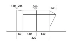 Easy Camp Wimberly Drive Away Awning -Outwell Sales dimensions diagram