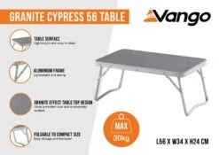 Vango Cypress 56 Camping Table -Outwell Sales granite cypress 56 infographic medium