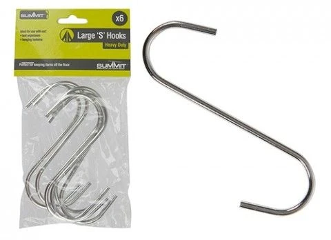 Summit Pack Of 6 Large `S` Hooks 1 Summit Pack Of 6 Large `S` Hooks