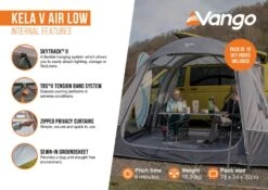 Vango Kela V Low Air Drive Away Awning -Outwell Sales kela v air low2