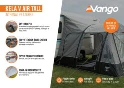 Vango Kela V Tall AirAway Drive Away Awning -Outwell Sales kela v air tall2