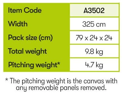 Quest Falcon 325 Poled Porch Caravan Awning 2 Quest Falcon 325 Poled Porch Caravan Awning - Image 2