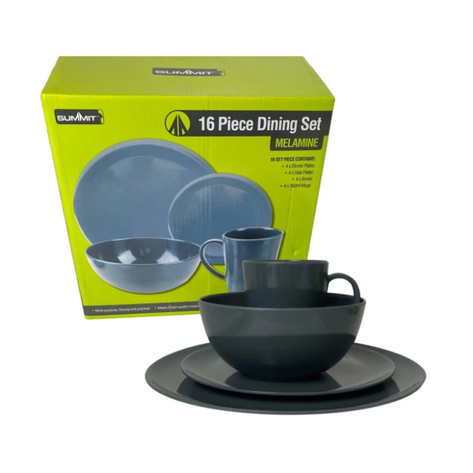 Summit 16 Piece Melamine Dining Set In Grey 2 Summit 16 Piece Melamine Dining Set In Grey - Image 2