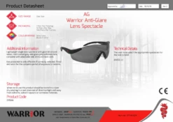 Warrior Grey Anti-Glare Lens Spectacle One Size - 12 Pack -Outwell Sales warrior grey anti glare lens spectacle one size data sheet